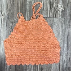 Knit top with tie back